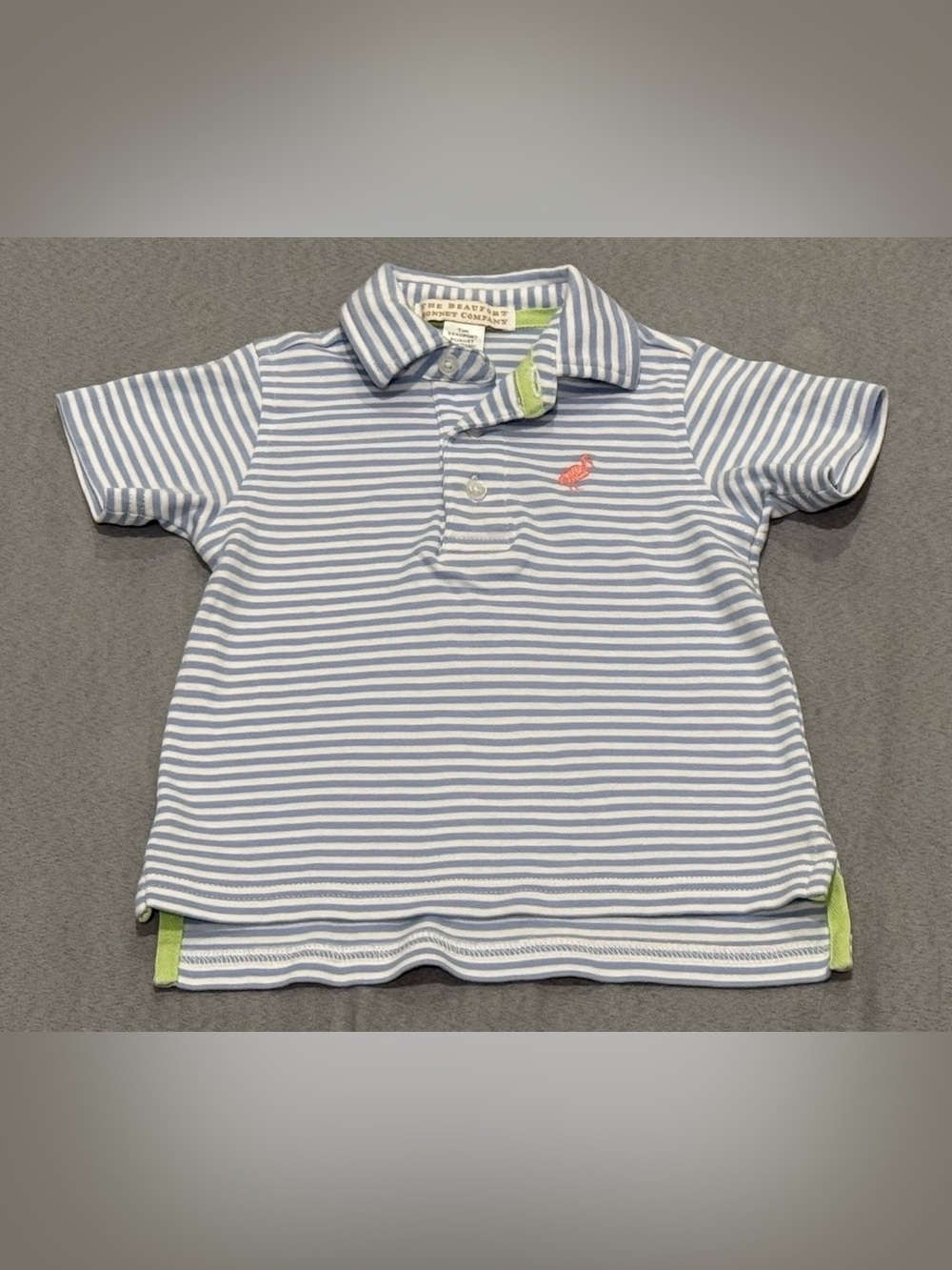 The Beaufort Bonnet Company Light Blue & White Striped Polo
